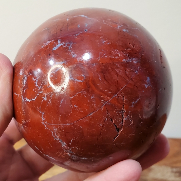 1.6 lbs Red Jasper Crystal Sphere 81mm 1.6 Pounds - Picture 10 of 14